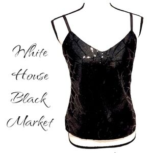WHITE House Black Market tank Black sequined New with tags womens size XS